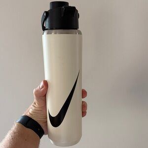 Nike Metal Off White Water Bottle with Black Logo